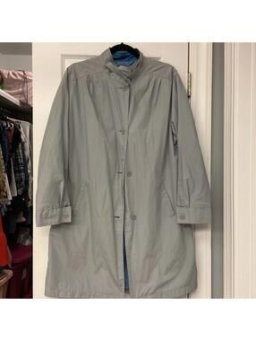 Vintage London Fog Gray Women’s Cotton  Trench Coat Size 10 Regular Button